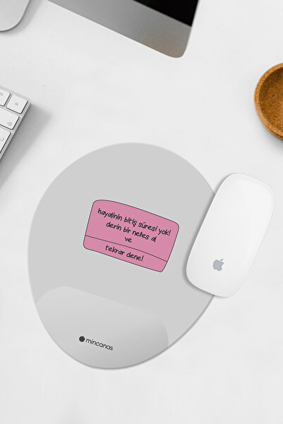 Mincanas لوحة ماوس بيضاوية منقوشة ملونة مكتوبة مع وسادة ماوس لدعم المعصم