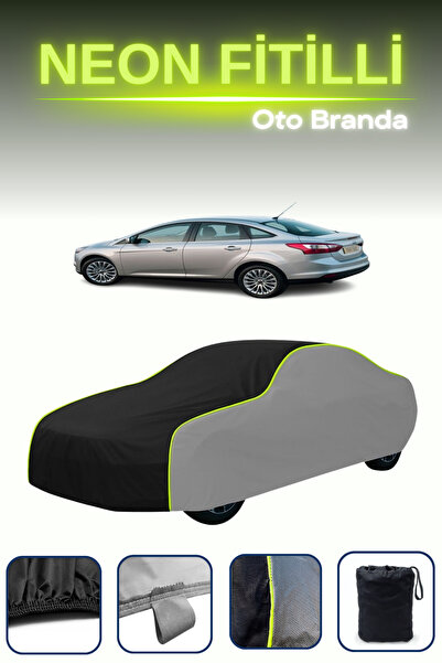 Cemku Shade رمادي-أسود-رمادي [فورد فوكس 4-أبواب 2011 - 2014] قماش سيارة نيون متوافق مع قماش السيارة المجهز