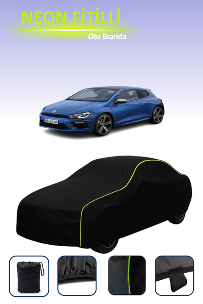 Cemku Cool أسود [فولكس فاجن شيروكو 3] مشمع سيارة متوافق مع حبال النيون، مقاوم...