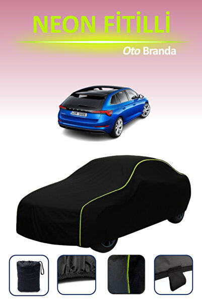 Cemku Cool أسود [سكودا سكالا 2018 - 2021] مشمع سيارة متوافق مع حبال النيون، مقاوم للماء والغبار