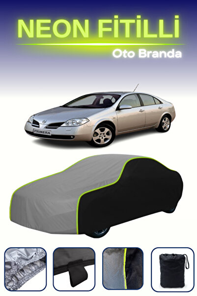 Cemku Fast أسود-رمادي-أسود [نيسان بريميرا] غطاء سيارة متوافق مع حبال النيون، ...