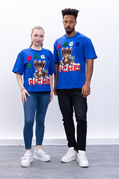 BARG FASHION تي شيرت كبير الحجم مطبوع عليه دمية دب من القطن للجنسين