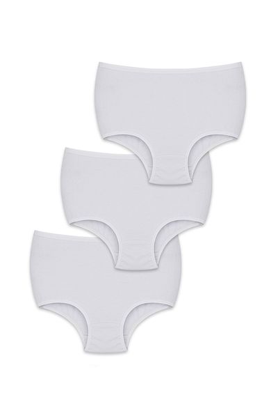 BEGATEKS Women's Panties High Waist Plus Size 3 Pack - Cotton Fabric, 7 Different Color Options