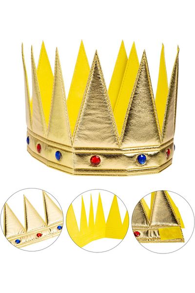 Skygo Gold Color Eva Soft King Royal Crown Adult Child Compatible 55 cm