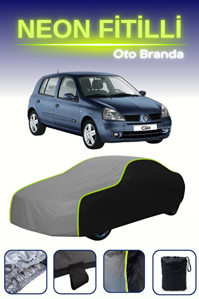 Cemku Fast أسود-رمادي-أسود [رينو كليو 5 أبواب 2001 - 2006] مشمع سيارة متوافق ...