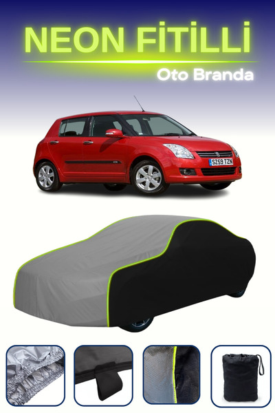 Cemku Fast أسود-رمادي-أسود [سوزوكي سويفت 3 أبواب 2005 - 2009] مشمع سيارة متوا...