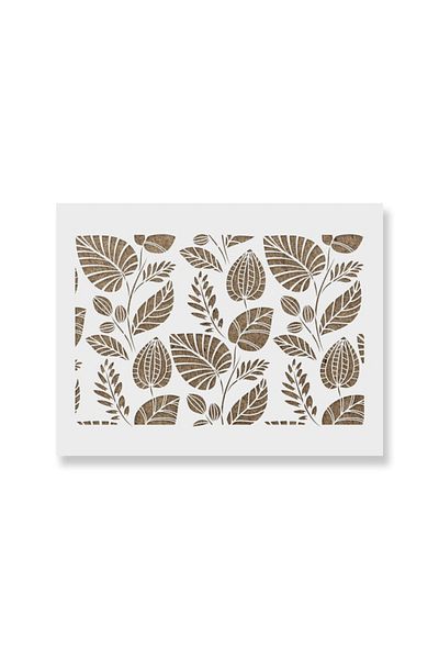 OEM Sablon Perete Vopsire, Tencuiala 900x600x0.7mm Scandinavian Palm Leaves Refolosibil, Model Mxsp7062