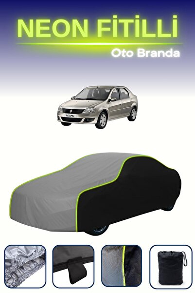 Cemku Fast أسود-رمادي-أسود [رينو لوجان] غطاء سيارة متوافق مع حبال النيون، مقا...