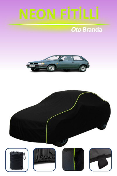 Cemku Cool أسود [Toyota Starlet 3 أبواب 1989 - 1996] مشمع سيارة متوافق مع حبا...