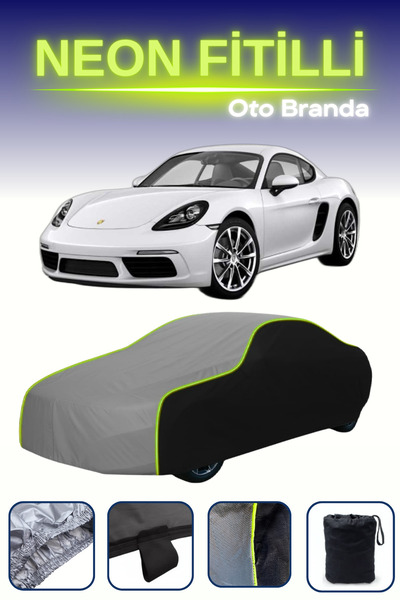 Cemku Fast أسود-رمادي-أسود [بورشه كايمان] غطاء سيارة متوافق مع حبال النيون، م...