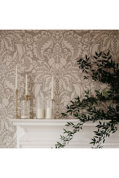 OEM Sablon Perete Vopsire, Tencuiala Dimensiune 900x600 X Mm Grosime 0,7mm Upscaled Isadora Damask Model