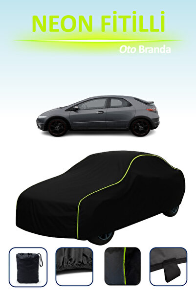 Cemku Cool أسود [هوندا سيفيك 5 أبواب 2005 - 2008] مشمع سيارة متوافق مع حبال ا...