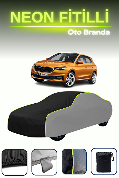 Cemku Shade رمادي-أسود-رمادي [سكودا فابيا هاتشباك] غطاء سيارة متوافق مع حبال ...