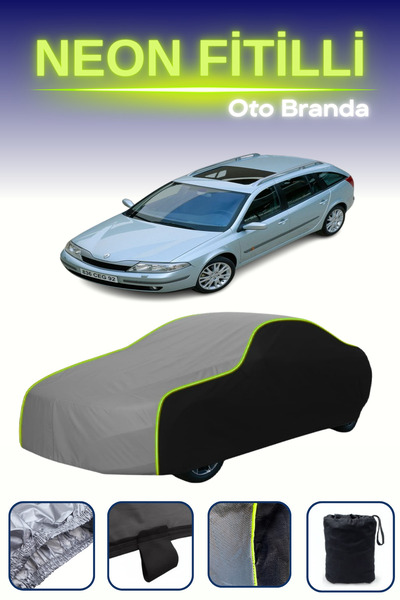 Cemku Fast أسود-رمادي-أسود [رينو لاجونا إستيت 2001 - 2005] مشمع سيارة متوافق مع حبال النيون