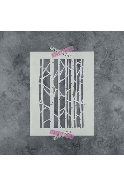 OEM Sablon Perete Vopsire, Tencuiala 900x600x0.7mm Birch Tree Refolosibil, Mo...