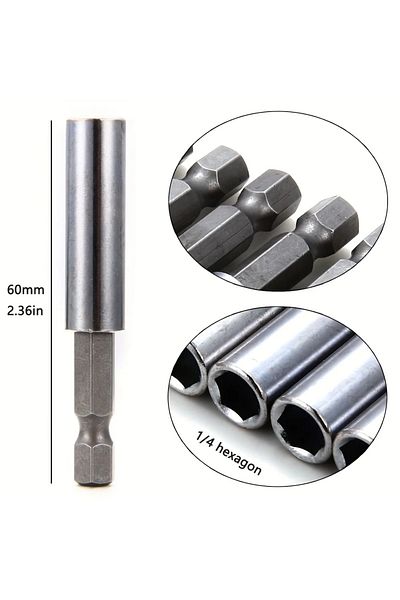 Choice 1pc Zexef 10pcs 60mm Magnetic Screwdriver Extension Bit Tips Holder 1/4in Hexagon Shank Set Drill Bi