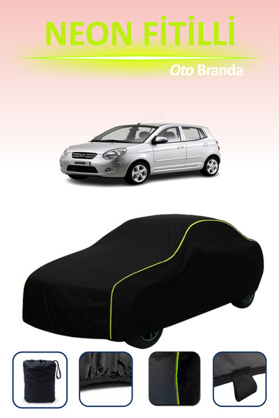 Cemku Cool أسود [كيا بيكانتو 2007 - 2011] مشمع سيارة متوافق مع النيون، مقاوم ...