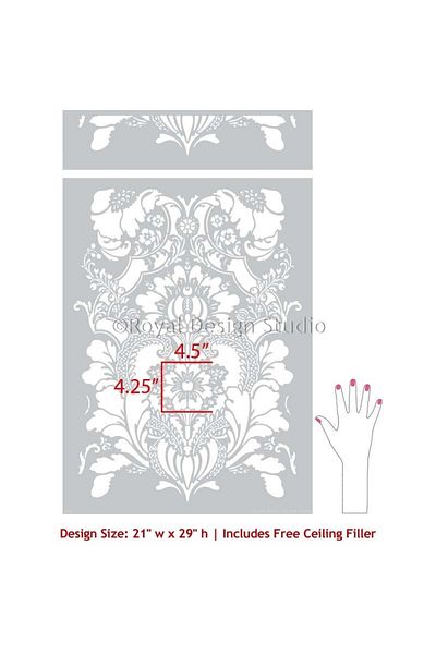OEM Sablon Perete Vopsire, Tencuiala Dimensiune 900x600 X Mm Grosime 0,7mm Lisabetta Damask Model Mxsp74