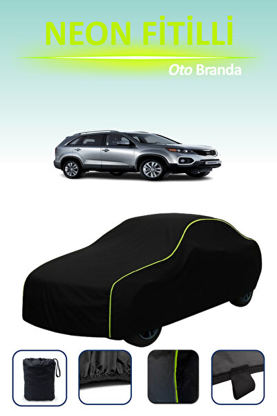 Cemku Cool أسود [كيا سورينتو 2009 - 2014] مشمع سيارة متوافق مع حبال النيون، م...