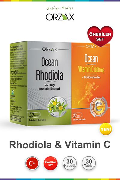 Ocean Rhodiola Capsule 250Mg 30 Capsules & Ocean Vitamin C 30 Tablets
