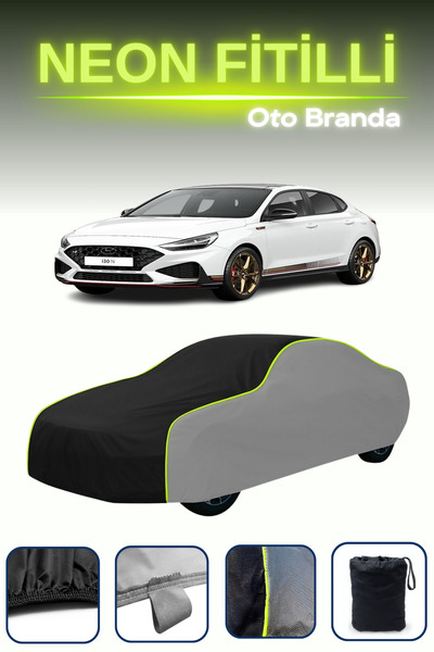 Cemku Shade رمادي-أسود-رمادي [هيونداي I30 3 فاستباك] قماش مشمع سيارة نيون مجه...