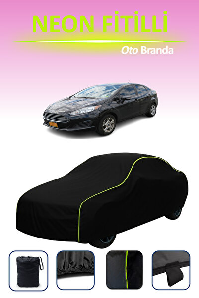 Cemku Cool أسود [Ford Fiesta 7 Sedan] مشمع سيارة متوافق مع حبال النيون، مقاوم...