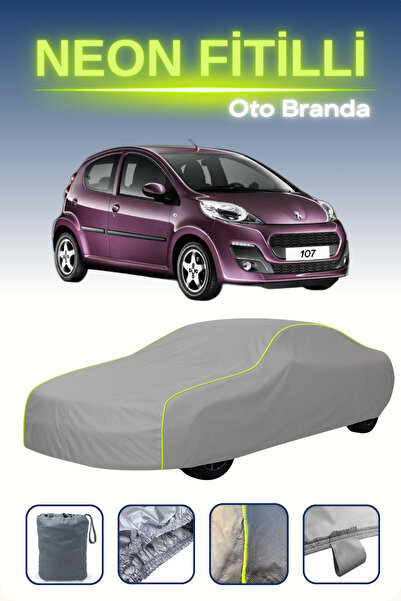 Cemku Shine رمادي [بيجو 107 5 أبواب 2005 - 2008] مشمع سيارة متوافق مع حبال ال...