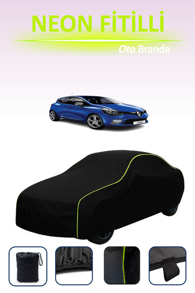 Cemku Cool أسود [رينو كليو جي تي 5 أبواب 2013 - 2021] مشمع سيارة متوافق مع حب...