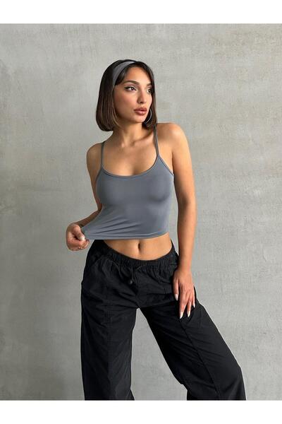 The Base Dámský Crop Top z kouřové potápěčské tkaniny s popruhem