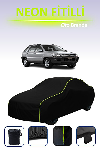 Cemku Cool أسود [كيا سبورتاج 2004 - 2007] مشمع سيارة متوافق مع النيون، مقاوم ...