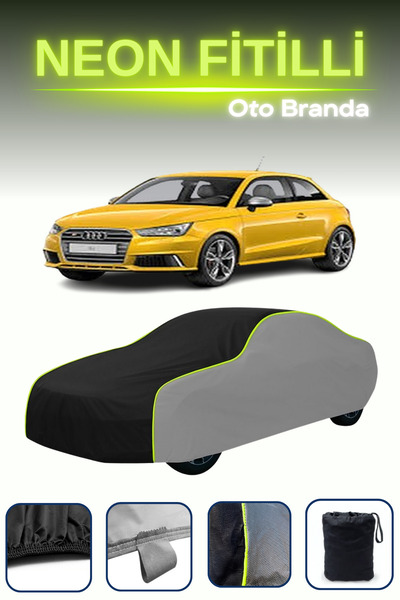 Cemku Shade رمادي-أسود-رمادي [أودي S1 سبورتباك 2014 - 2018] قماش مشمع سيارة نيون مجهز متوافق مع سيارة أودي S1 سبورتباك 2014 - 2018