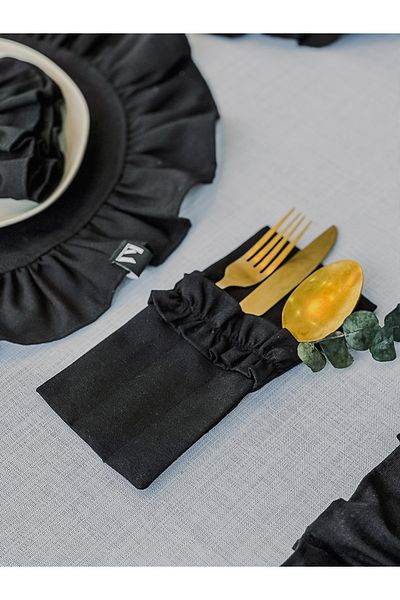 KaiHome Lune Linen 3 Compartment Cutlery Knife Case 2 Pcs