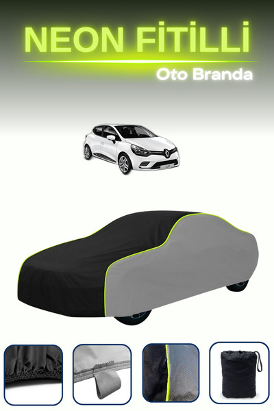 Cemku Shade رمادي-أسود-رمادي [رينو كليو 4 جراندتور] غطاء سيارة متوافق مع حبل ...