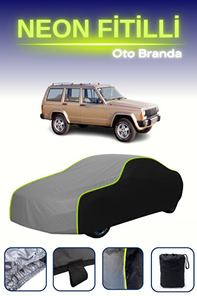 Cemku Fast أسود-رمادي-أسود [جيب شيروكي 1984 - 1997] غطاء سيارة متوافق مع حبال...