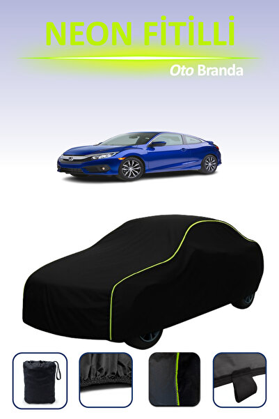 Cemku Cool أسود [هوندا سيفيك كوبيه 2015 - 2016] مشمع سيارة متوافق مع حبال الن...