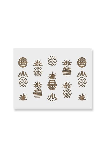 OEM Sablon Perete Vopsire, Tencuiala 900x600x0.7mm Styled Pineapple Refolosibil, Model Mxsp7113