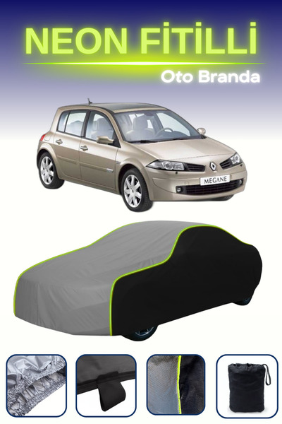 Cemku Fast أسود-رمادي-أسود [رينو ميجان Rs 5 أبواب 2006 - 2009] مشمع سيارة متو...