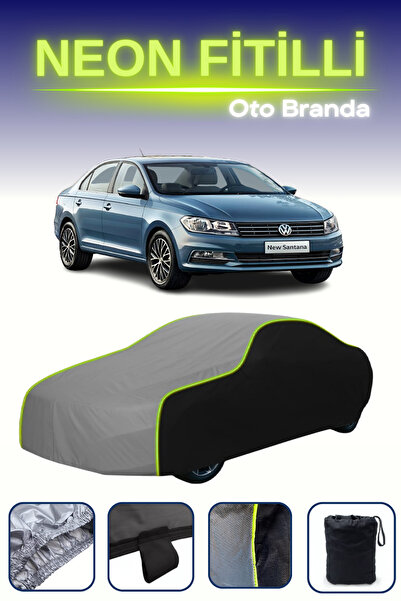 Cemku Fast أسود-رمادي-أسود [فولكس فاجن سانتانا] مشمع سيارة متوافق مع حبال الن...