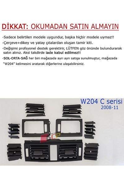 GCP German Car Parts W204 C-Series Air Vent Grille Frame Center 2048304054