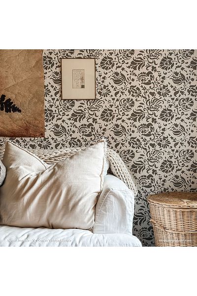 OEM Wall Stencil Painting, Plaster Size 900x600mm Thickness 0.7mm Allover Brocade Model Mxsp7491
