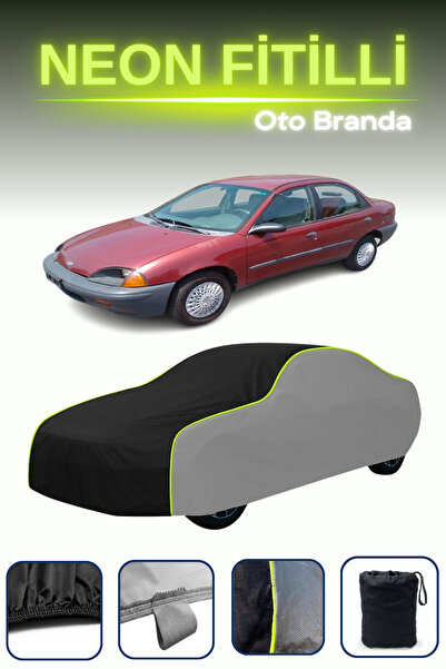 Cemku Shade قماش مشمع للسيارة رمادي-أسود-رمادي [شيفروليه مترو] مع فتل نيون مط...