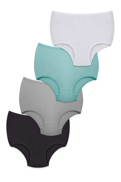 BEGATEKS Women's Panties High Waist Plus Size 4 Pack - Cotton Fabric, 7 Different Color Options