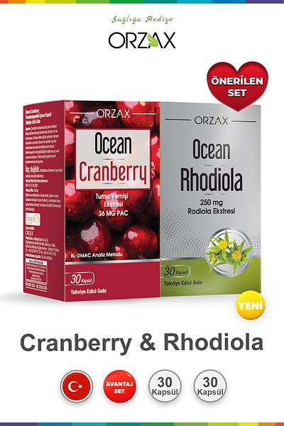 Ocean Cranberry 36 Mg Pac 30 Tablets & Ocean Rhodiola Capsule 250Mg 30 Capsules