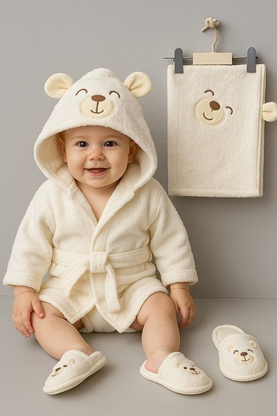 Bebitof Cute Teddy Bear Bathrobe