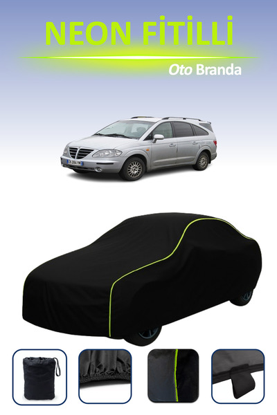 Cemku Cool أسود [سانج يونج روديوس 2004 - 2021] مشمع سيارة متوافق مع حبال النيون، مقاوم للماء والغبار