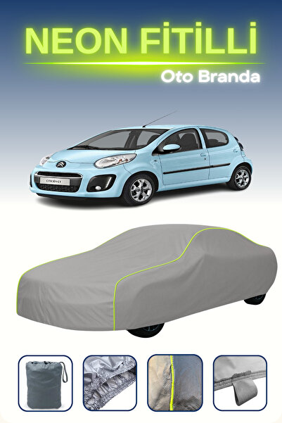 Cemku Shine رمادي [Citroen C1 5 أبواب 2012 - 2014] مشمع سيارة متوافق مع حبال ...