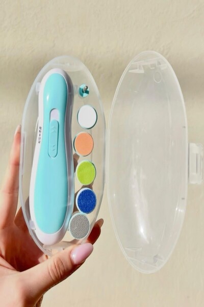 Kenko Dönerli Tırnak Düzeltici Mavi Yenidoğan /Bebek /Çocuk/Yetişkin Pilli Tırnak Kesme Törpüleme Makinası