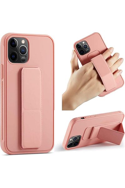 Generic Case Cover For iPhone 13 Pro with Magnetic Stand & Holder, Premium Silicone Hand Strap and Grip
