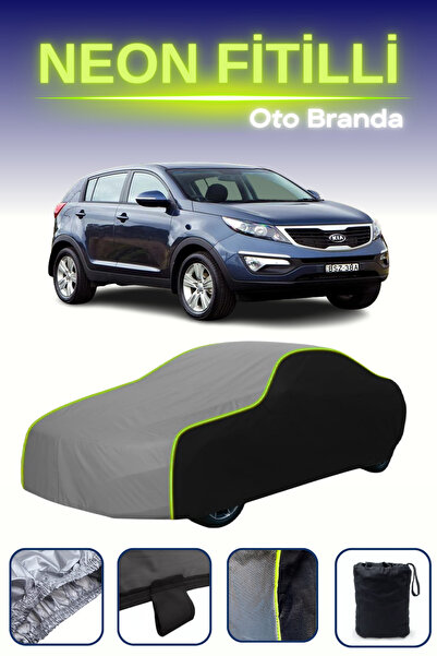 Cemku Fast أسود-رمادي-أسود [كيا سبورتاج 3] مشمع سيارة متوافق مع حبال النيون، مقاوم للماء والغبار