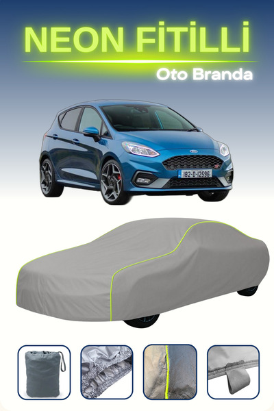 Cemku Shine رمادي [Ford Fiesta 8] مشمع سيارة متوافق مع حبال النيون، مقاوم للم...